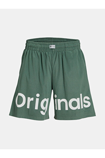 Jack & Jones Logo Print Mesh Shorts with Elastic Waistband