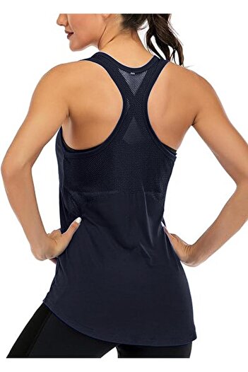 GHASSY CO. Ghassy Co. Women's Racerback Back Open Semi Mesh Training Yoga Running Sports Athlete Tank Tops 1780