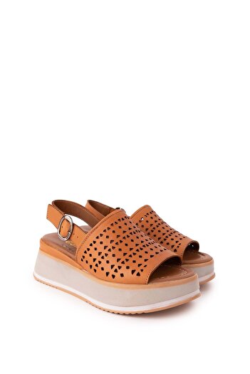 Gondol Women's Genuine Leather Platform Sole Sandals Mlk.5353
