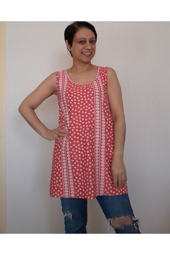 Mertcan Butik White Flower Patterned Coral Strap Combed Cotton Viscose T-Shirt