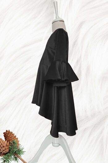 Shecco Babba Asymmetrical Black Velvet Girl's Dress