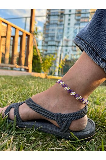 MİNİK ADIMLAR Little Steps with Sand Beads and Daisy Anklet