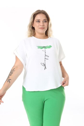 xlargebutik Yenii Season - Large Size Green Capri Clothing Set