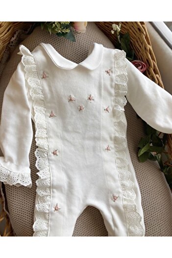 Mama Miel Baby Çok Çiçekli Yenidoğan Tulum Ve Düz Şapka