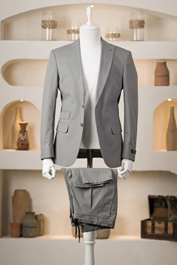 Sır Sir Swallow Collar Half Lined Double Slit Cotton Slimfit Summer Jogger Suit