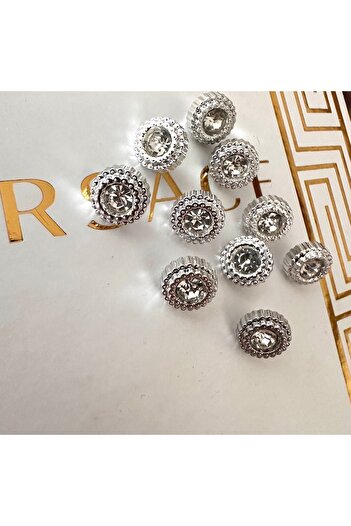 ODDA TASARIM ATÖLYESİ Big Crystal Stone Metalized(Plastic) Shirt Button 10Pcs