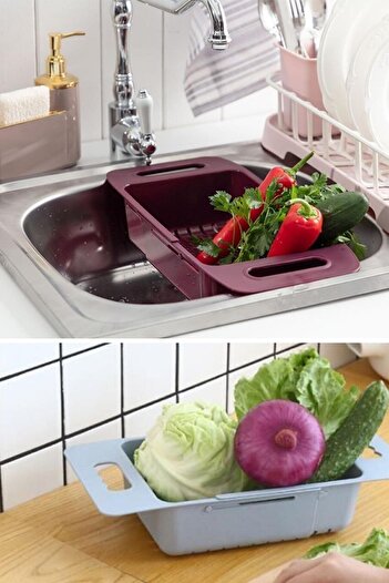 safestore Adjustable Kitchen Strainer with Extended and Shortening - Plastic Sink