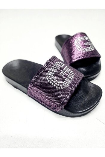 GEZER Children's Shimmering Letter Detailed Home and Outdoor Slippers