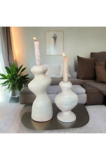 Luthien Decorative Textured Vase, Candlestick and Flower Pot