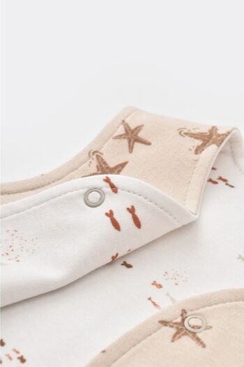 Biorganic Ecru Stars Double Sided Baby Vest