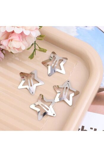 Cinderella 20-Piece Silver Color Star Buckle Snap - Y2K Star Star Snap Buckle