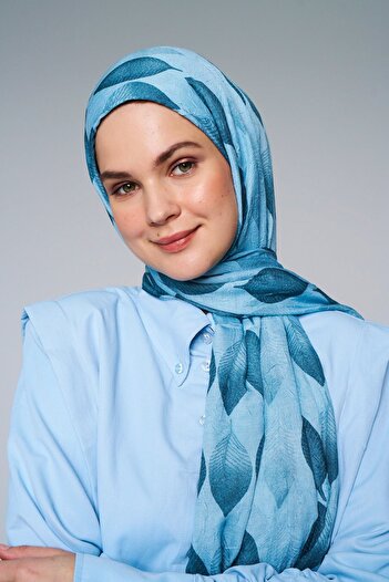 Modakaşmir Bamboo Patterned Leaf Shawl