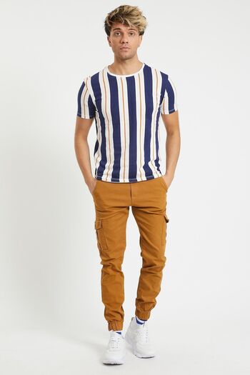 Serseri Mustard, Slim Fit None Denim Side Pockets Waist Laced, Elasticized Legs Stretch Fabric Cargo Pants