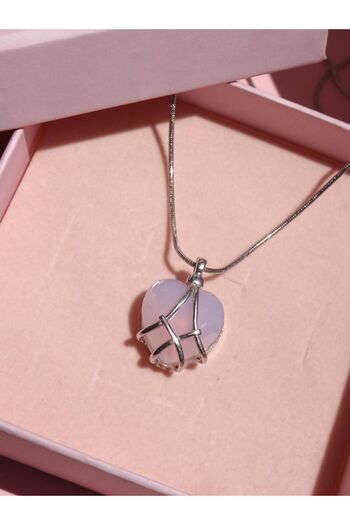 Reorah Collection Diamond Castle Original Size Heart Necklace-gümüş Kaplama