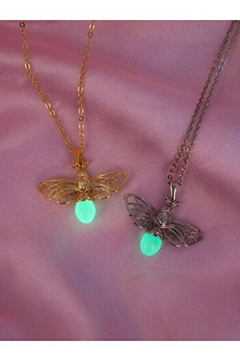 Reorah Collection Firefly (karanlıkta Parlayan) Kolye-gümüş Kaplama
