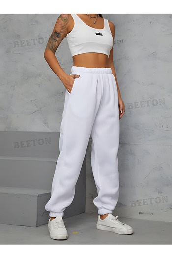 BEETON Ψηλόμεσο Jogger Sweatpants - Λαστιχένιο πόδι, χωρίς στάμπα