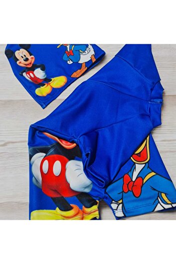 BEBEĞİME ÇORAP Full Body Swimsuit & Bonnet Set with Sun Protection for Boys - Short Sleeve