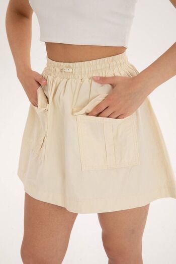 DENİKK Μίνι φούστα από ύφασμα Gabardine Trend Cargo με τσέπες και ελαστική μέση