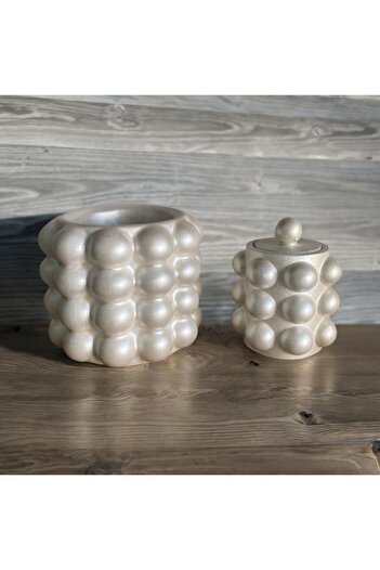 Luthien Decorative Pearlescent Box - Vase and Candlestick