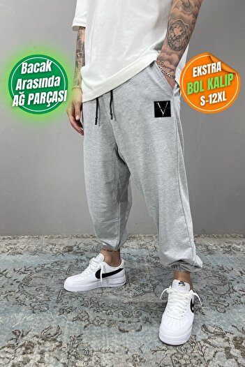 la gizzia Large Size Oversize Loose Fit Sweatpants with Elastic Legs Comfortable Unisex Sweatpants