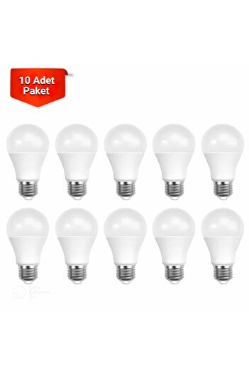 WALLED 10 Watt Led Ampul 10 Lu Paket 900 Lümen 6400k Beyaz Işık Uzun Ömürlü-hızlı Kargo 10 Lu Paket