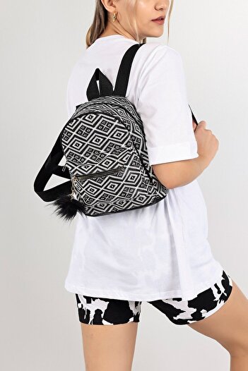 Rosmod Ethnic Patterned Plush Detail Backpack