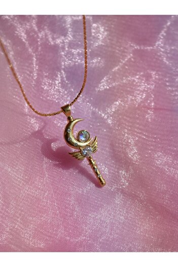 Reorah Collection Sailor Moon Sihirli Asa Kolye-pembe