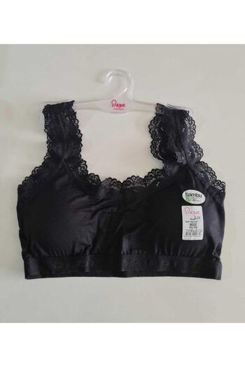 Dondeza Deza Colored Bamboo Pad Thick Strap Lace Model Bustier Crop 5022