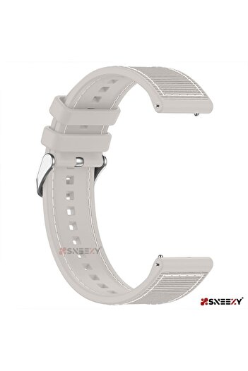 Sneezy Huawei Watch Gt 3 Elegant Active 42mm Uyumlu 20mm Dikiş Desenli Dokuma Silikon Kordon