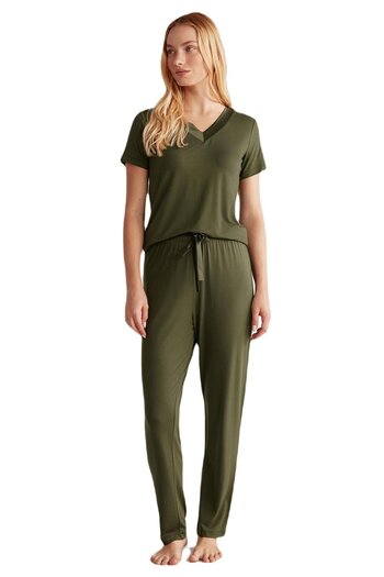 Catherine's CATHERINES SOFT TEXTURED SHORT SLEEVE V-NECK WOMEN'S PAJAMAS SET