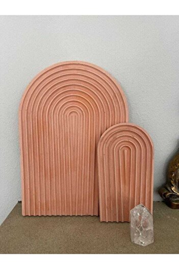 Orange Atelier Arch Set of 2 Decorative Concrete Presentation Tray and Serving Plate