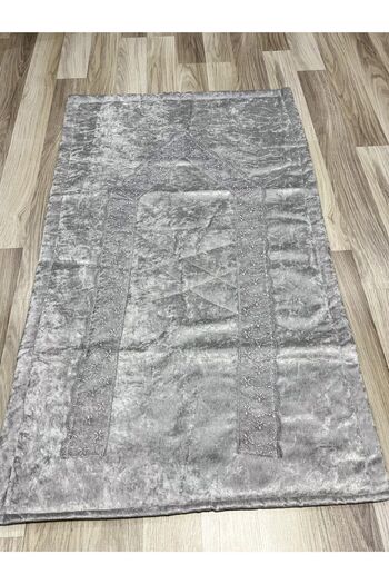 AYHANHOME French Velvet Dowry Bridal Set - Guipure Embroidered Prayer Mat