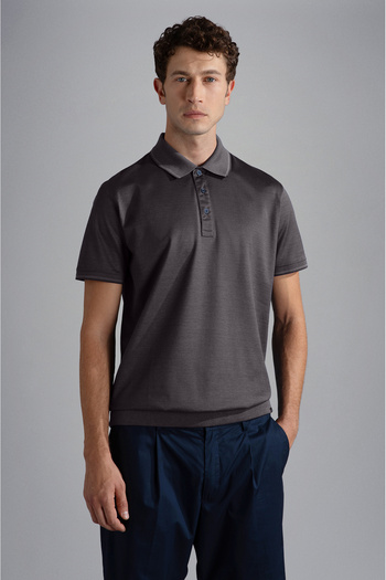 PAUL&SHARK MEN'S KNITTED POLOSHIRT C.WCOTTON