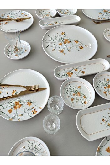 Yiğit Seramik Züccaciye Çiğdem Model 6 - 21 Piece Personality Breakfast Set[yellow 6]