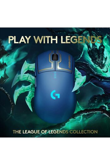 logitech G Pro Wireless Gaming Mouse, 25,600 Dpi, RGB,Official League Of Legends Edition, Blue