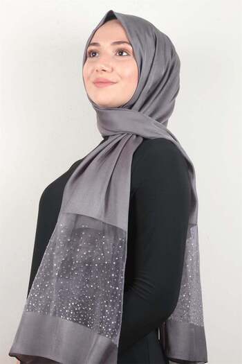 PİRAMİT Stoned Exclusive Shawl 1606-26 Smoked