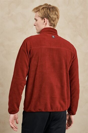 WRANGLER All Terrain Gear Regular Fit Half Zipper Claret Red Fleece