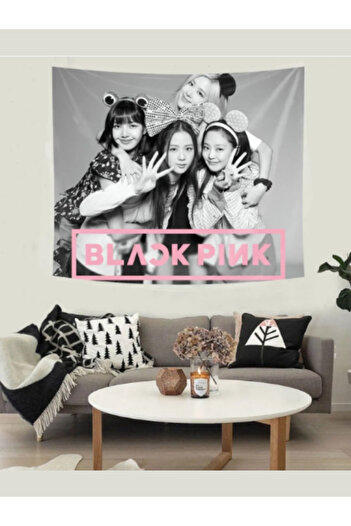 Kollektif Black Pink Halı ve Minder Peluş Yastık Jisoo Jennie Rosé Lisa Kuromi Kawaii Sanrio My Melody Hello