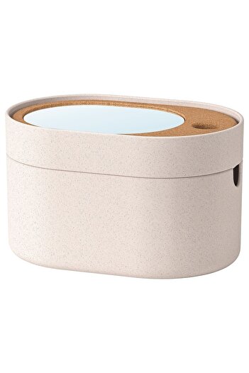 IKEA SAXBORGA storage box with mirror lid, plastic cork, 24x17 cm 349?803.918.82