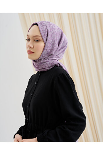 ARMANDA Alize Series Cotton Shawl - Circle Pattern, Lilac