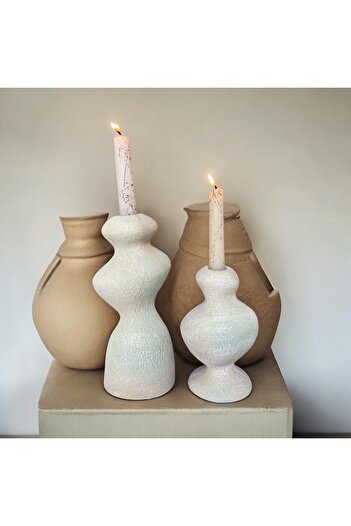 Luthien Decorative Textured Vase, Candlestick and Flower Pot