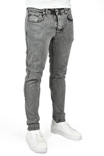 DeepSEA Gray Skinny Fit Laser Men's Jeans - Lycra Jeans2407366
