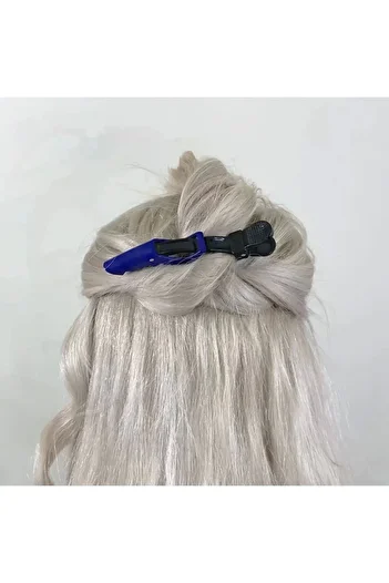 Cinderella Pachet de 2 cleme de păr profesionale model crocodil culoare albastră - clemă pentru coafură Dragon pentru machiaj suflare ondulată suport pentru păr