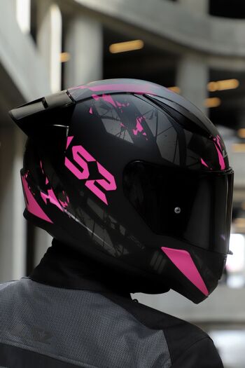 LS2 Rapıd 2 Race Palımnesıs Mat Siyah-Pembe Kask