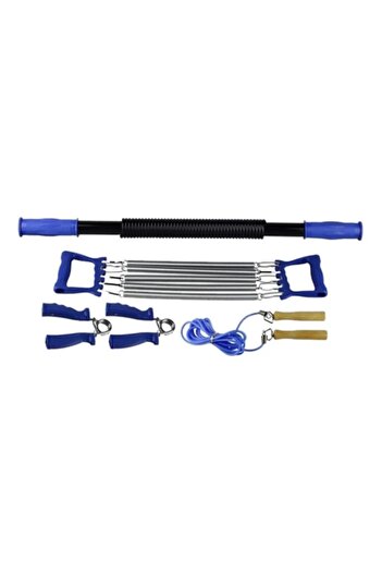 Hsport delux set göğüs hareket aparatı bilek güçlendirici bük bük atlama ipi spor fitness seti