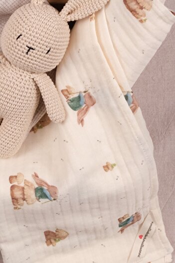 Soothe&Sleep 100% Cotton Organic Sweet Muslin Blanket - Rabbit Model