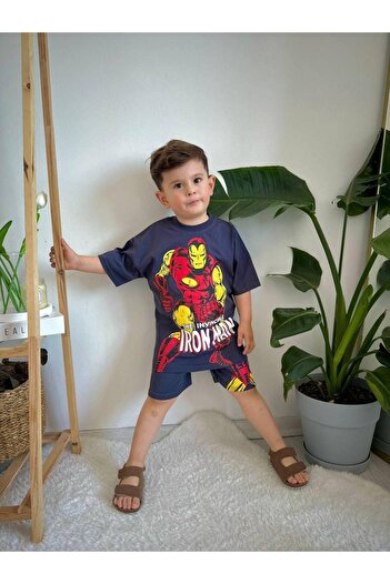 CANDA Iron-man Summer Bottom-Top Set - Character Printed