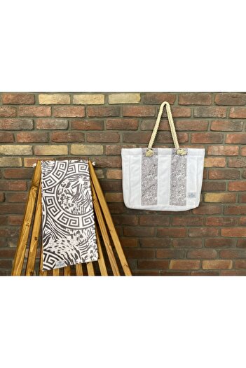 AİRYCOT Beach Bag Tiger Dark Gray
