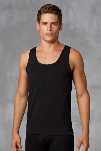 Doreanse Men's Black Crew Neck Undershirt