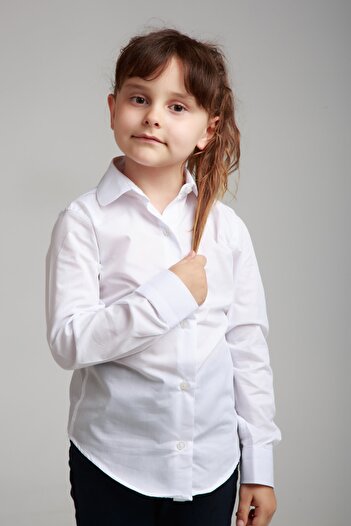 Dragora Girls White School Shirt